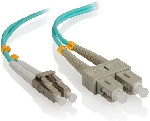 OM3 LCSC Duplex Multimode Patch Cable | LC to SC | Aqua | 1m to 35m (0.3m)