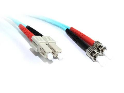 OM3 SCST Duplex Multimode Patch Cable | SC to ST | Aqua | 1m to 5m | Premium (0.3m)