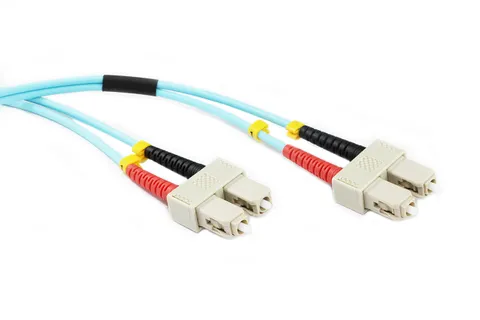 OM3 SCSC Duplex Multimode Patch Cable | SC to SC | Aqua | 0.5m to 30m | Premium (0.3m)