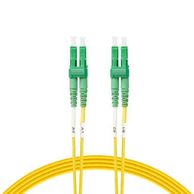 OS1 LC APC to LC APC Duplex Single Mode Fiber Patch Cable - Yellow